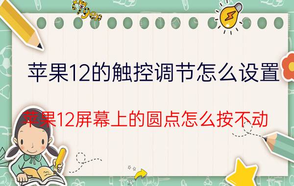 苹果12的触控调节怎么设置 苹果12屏幕上的圆点怎么按不动？